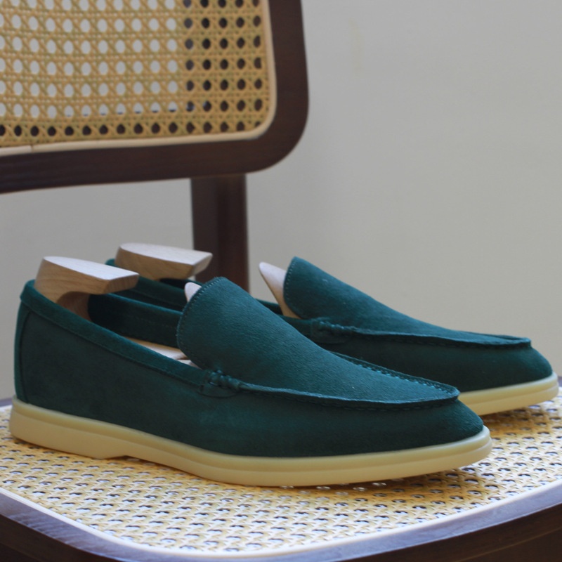 Loro*Piana Soft Sole Comfortable British LPSingle Shoes One-step Lazy Shoes Suede Leather Loafers