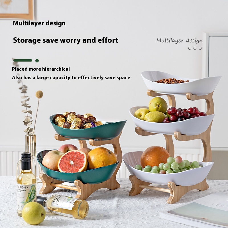 Foreign Trade Hot-selling Direct European Style Three-layer Fruit Plate Living Room Household Fruit Plate Ornaments Company Front Desk Fruit Plate