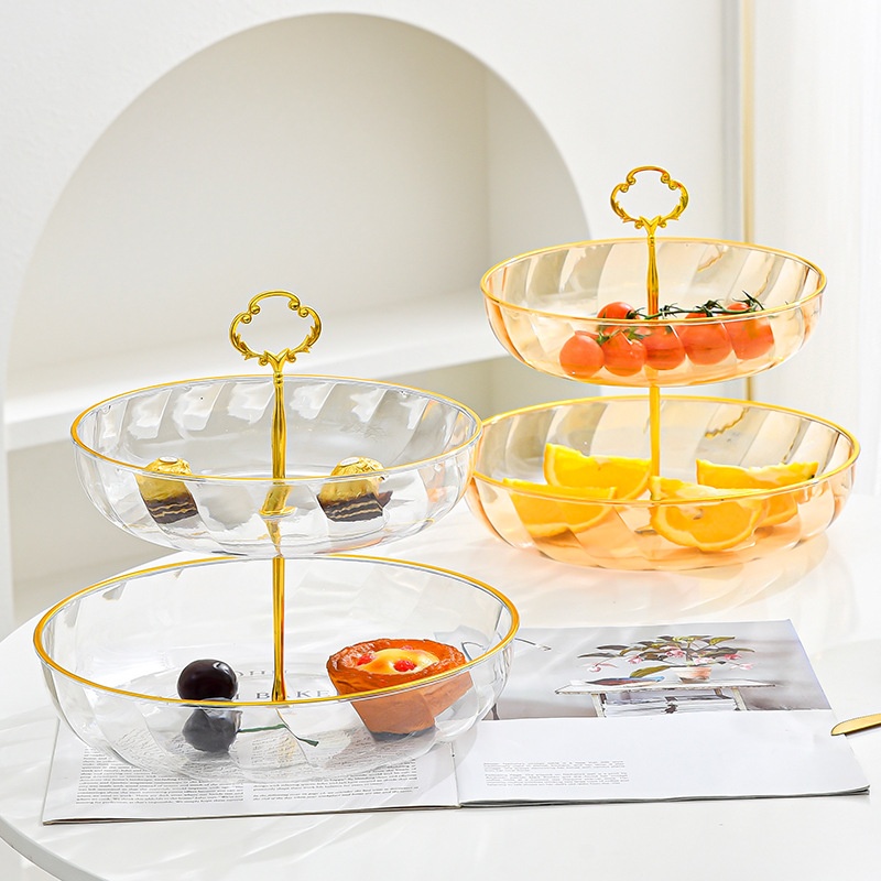 Light Luxury Fruit Plate Living Room Home Coffee Table Candy Plate Cake Tray High-end Snack Ornaments Rack Dessert Table