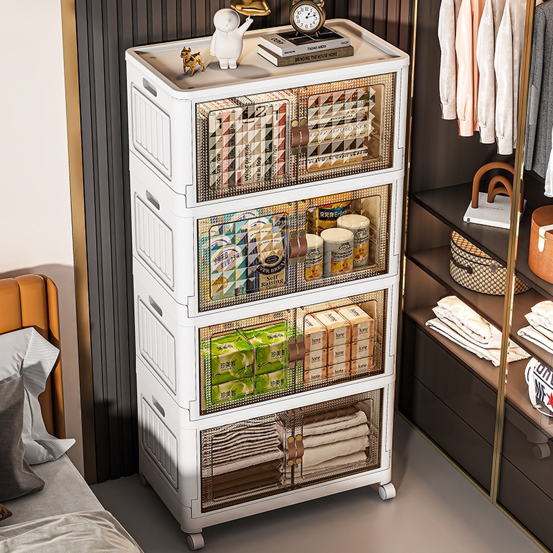 Chao Peng65 Width Thickened Plastic Sundries Storage Box Transparent Storage Box Open Door Car Folding Storage Box