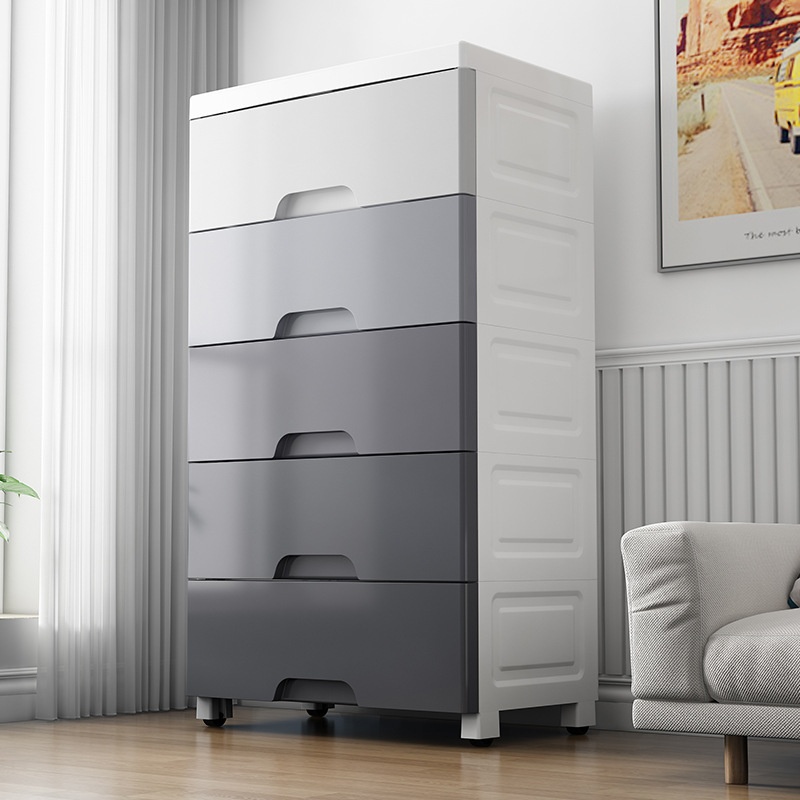 Chao Peng48-58 Width Drawer Storage Cabinet Gradient Color Storage Cabinet Children's Home Plastic Wardrobe Assembly Cabinet