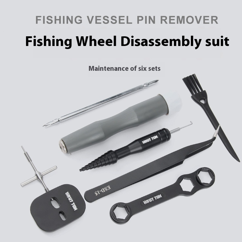 Haoton Fishing Reel Disassembly And Maintenance Kit Fishing Reel Water Drop Reel Bearing Pin Remover Multi-function Wrench Screwdriver Tweezers