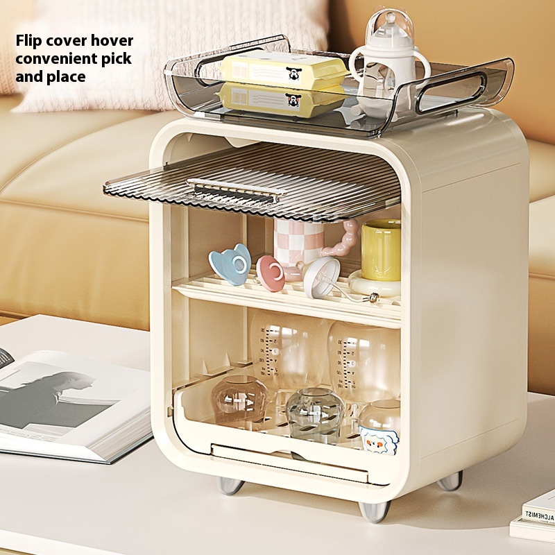 Baby Bottle Storage Box Baby Tableware Storage Box Food Supplement Tools Dustproof Drain Cabinet For Bowls And Chopsticks Storage Rack