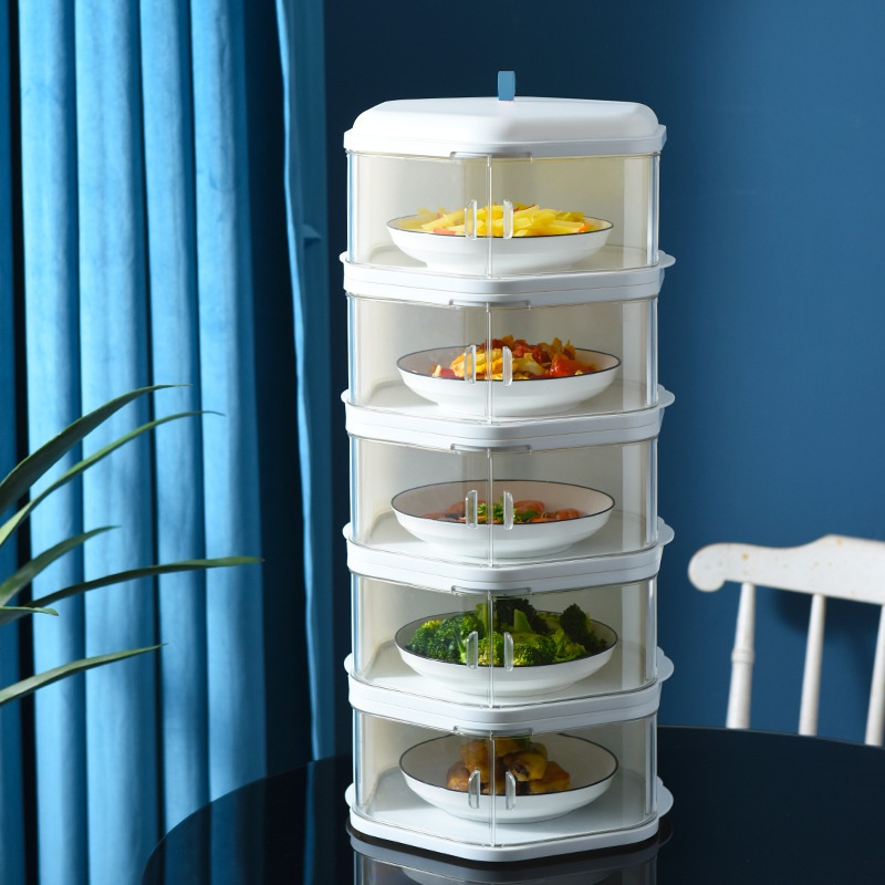 Ulated Vegetable Cover Removable Double Door Household Plastic Meal Cover Anti-fly Dust Cover Vegetable Cover Food Cover