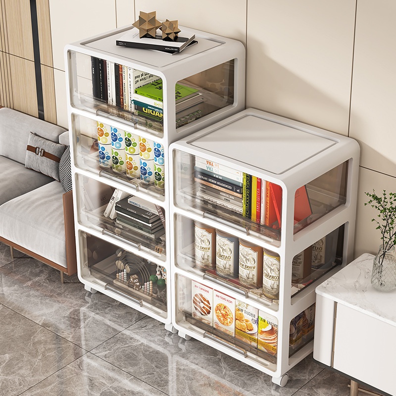 36-45 Wide Plastic Drawer Storage Cabinet Integrated Cabinet Living Room Storage Cabinet Dormitory Snack Cabinet Freetallation Chest Of Drawers