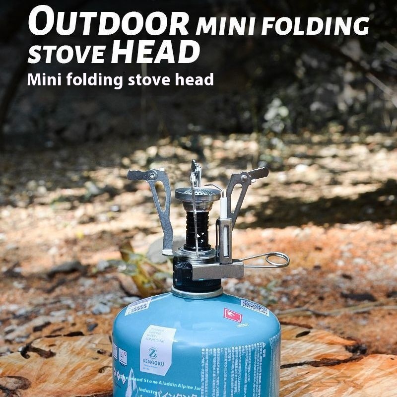 ARCSTGMini Folding Stove Head Outdoor Camping Cooking Flat Gas Tank Windproof Stove Mountain Climbing Portable Gas Stove