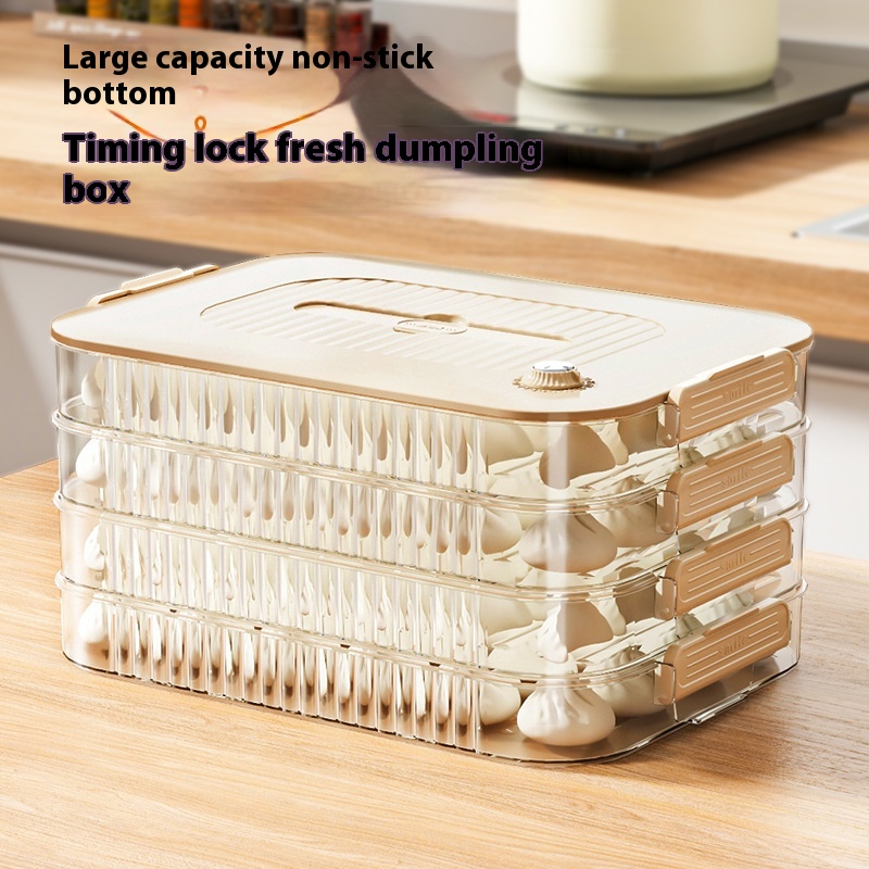 Dumpling Box Household PETKitchen Refrigerator Storage Box Organization Artifact Wonton Box Fresh-keeping Quick-frozen Frozen Special
