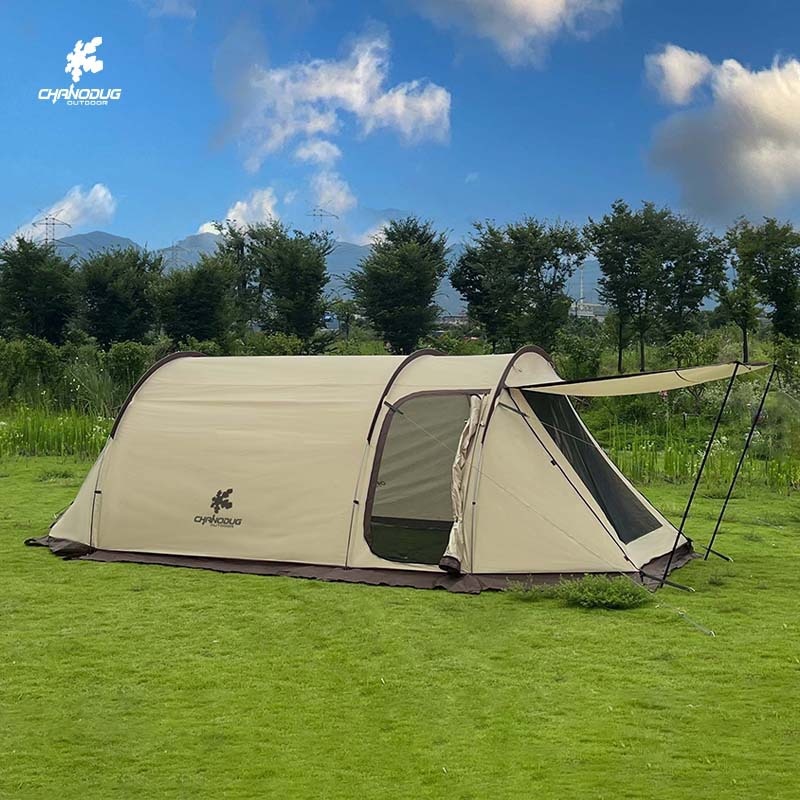 Xia Nuo Duoji Outdoor Camping Tent One Room And One Living Room Large Space Tunnel Tent Thickened Windproof Rainproof Sunshade Tent