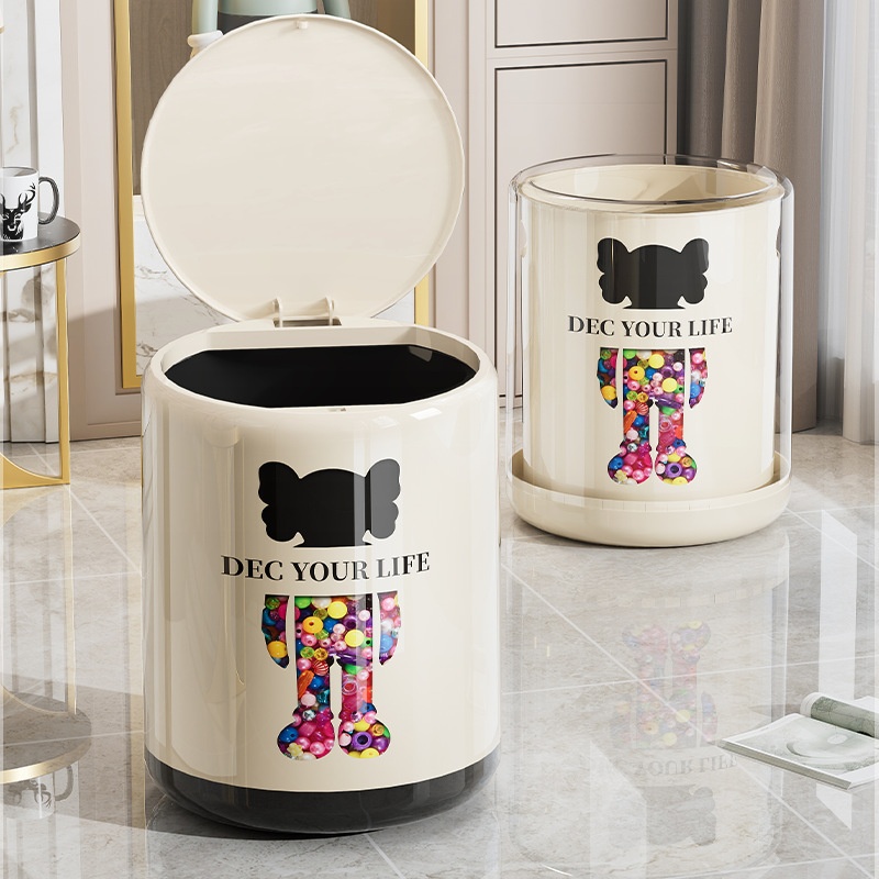 Trash Can With Lid For Home Use Style With Lid For High Value Living Room Kitchen Bedroom Office Bathroom Toilet