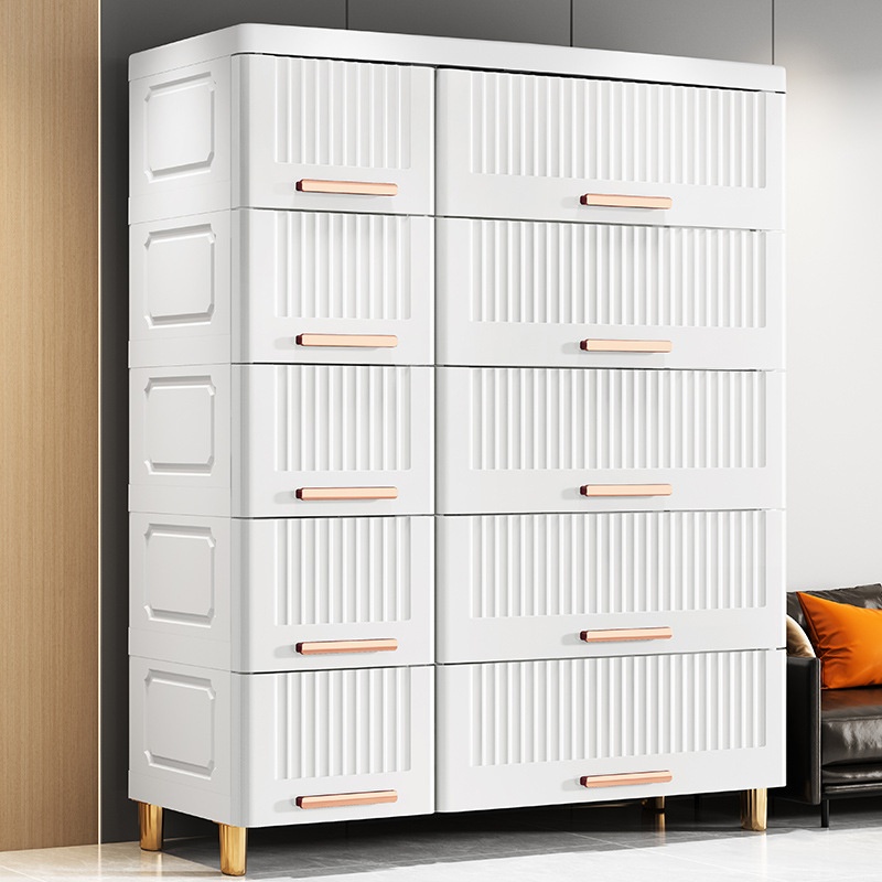 Chao Peng50-75cm Assembled Simple Storage Cabinet Plastic Storage Cabinet European Striped Storage Cabinet Living Room Shoe Cabinet