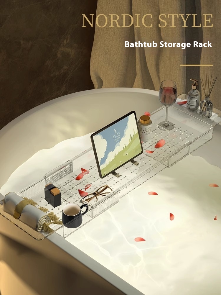 Light Luxury Bathtub Tray Model Room Bathroom Decoration SPABathtub Partition Bathtub Rack Bath Aromatherapy Tray
