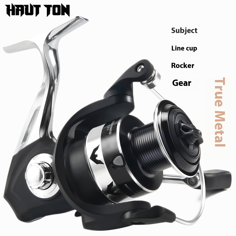 Haoton Full Metal Spinning Reel Fishing Reel Deep Line Cup Lure Reel Sea Rod Reel Fish Reel Anchor Fish Reel Black Reel DV