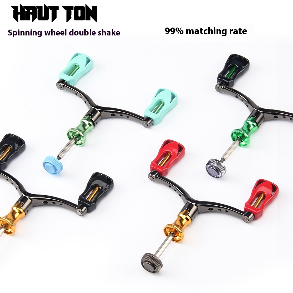 Haoton Spinning Reel Fishing Reel Double Crank CNCMetal Rocker Arm Suitable For1000-4000 Model Fishing Reel Grip