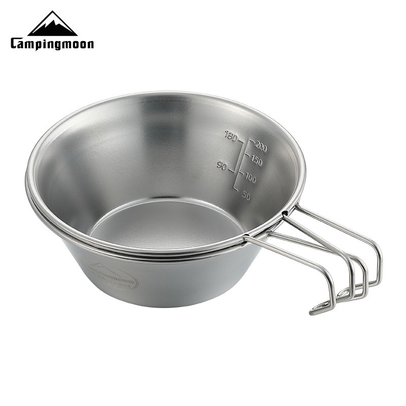 Coman Camping Outdoor Picnic Stainless Steel Snow Pull Cup Camping Meal Bowl Multiple Overlapping And Convenient To Carry Snow Pull Bowl