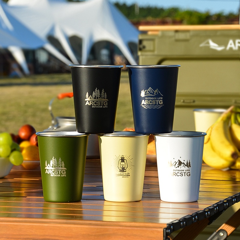 ARCSTGPortable Water Cup304 Stainless Steel Cup Outdoor Camping Picnic Barbecue Beer Cup Coffee Cup