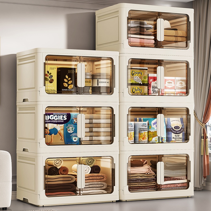 35--80 CMFolding Storage Cabinet Magnetic Household Children's Toy Clothing Storage Cabinet Plastic Snack Storage Cabinet