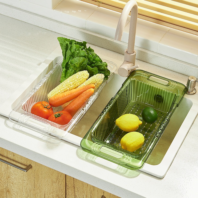 Kitchen Telescopic Drain Rack Vegetable Sink Drain Basket Household Sink Filter Basket Pool Vegetable Basket Vegetable Sink Artifact