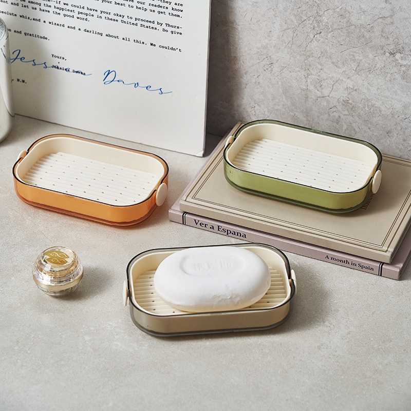Creative Household Light Luxury Uncovered Soap Box With Drain Soap Box Large Capacity School Student Dormitory Soap Box