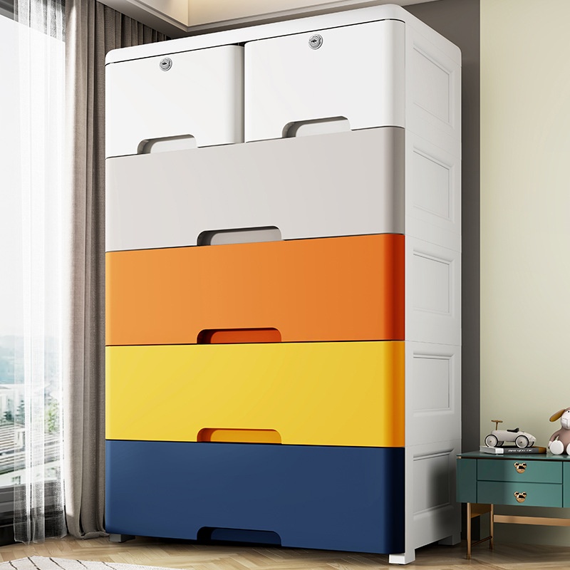 Thickened65cm Wide Household Storage Cabinet Living Room Drawer-type Storage Cabinet Plastic Toy Storage Cabinet Children's Wardrobe