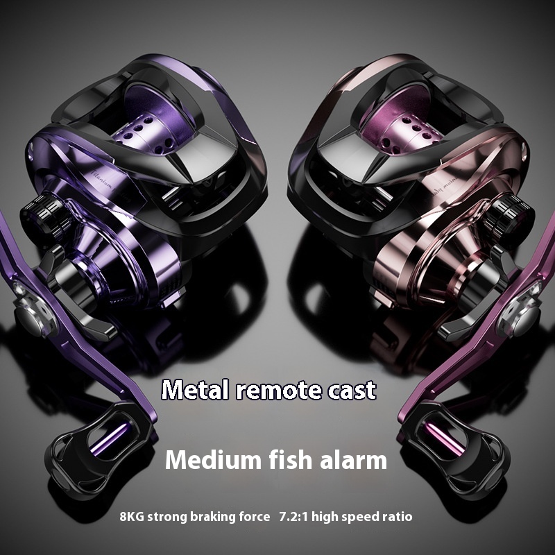 Haodun Luya Water Drop Wheel7.2:1 Fishing Reel With Unloading Alarm Black Long-distance Fishing Reel Fishing Line Reel TP