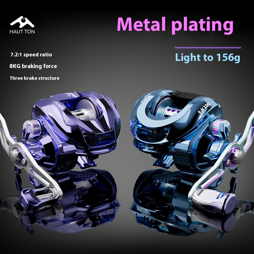 Haoton Three Brake Electroplating Water Drop Reel Centrifugal Brake Fishing Reel Electroplating Long-distance Fishing Reel5+1 Bearing7.2:1 Speed Ratio