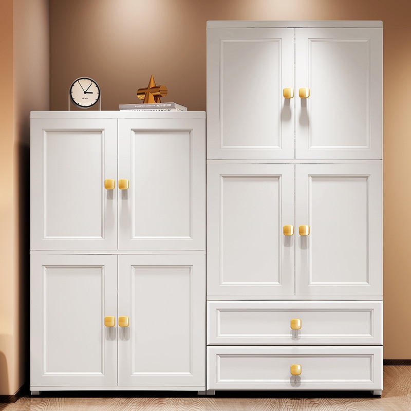 Chao Peng70 Width White Door Storage Cabinet Baby Children's Wardrobe Hanging Clothes Compartment Storage Cabinet Drawer Cabinet