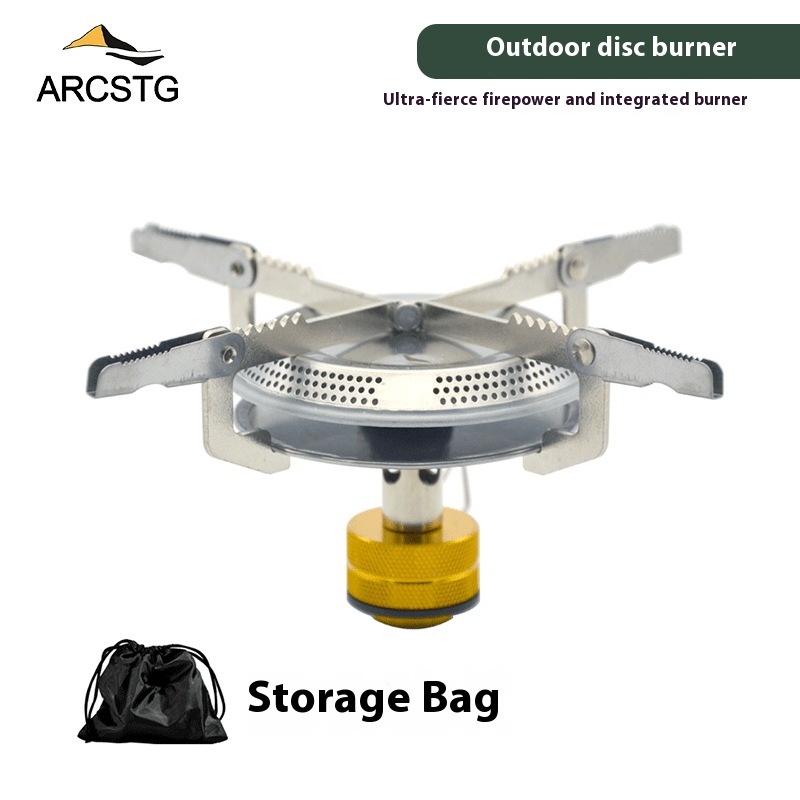 ARCSTGOutdoor Disc Camping Stove Mini Portable Stove Integrated Gas Stove Disc Gas Tank Large Firepower