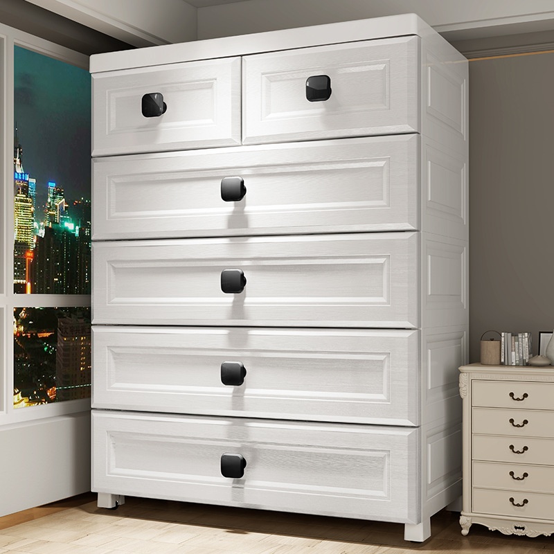 Chao Peng Pure White46/50/54/58/75 Width Pure White Drawer Storage Cabinet Locker Sundries Cabinet
