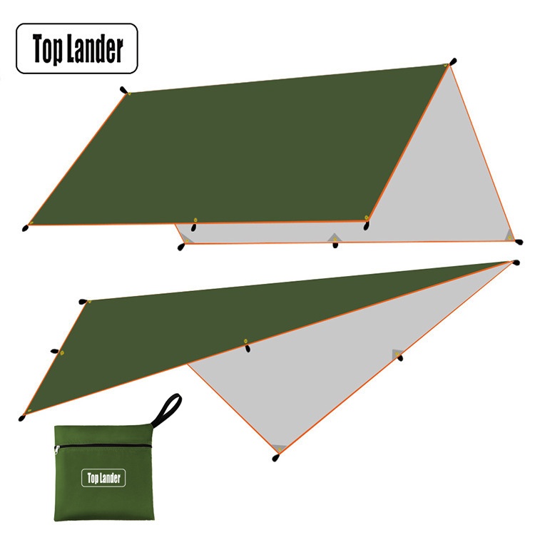 Awning Outdoor Tent Portable Camping Four-corner Plaid Cloth Awning Beach Camping Awning