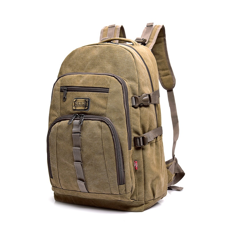 Backpack Large Capacity Men's Fashion Leisure Travel Canvas Backpack Middle And High School Students Outdoor Schoolbag