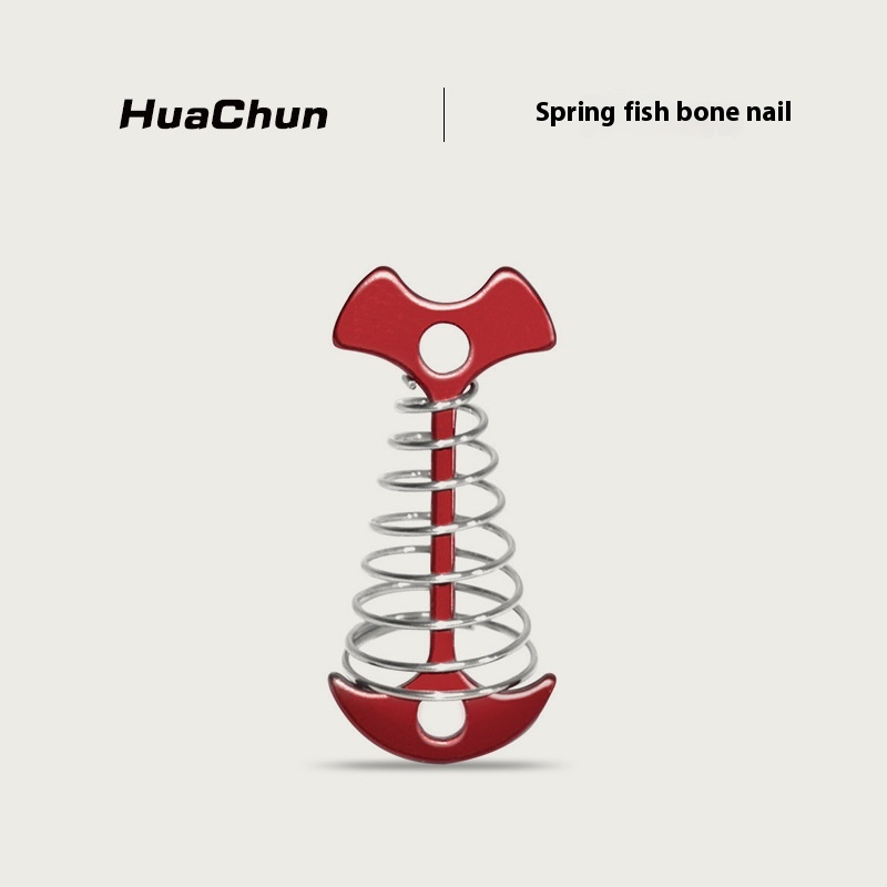 Outdoor Tent Accessories Fish Bone Ground Nail Canopy Fixed Spring Hook Adjustable Wind Rope Fixed Buckle Splint Hook