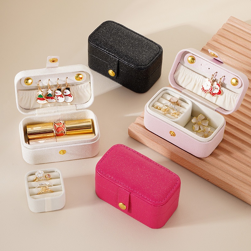 Mini Jewelry Box Travel Portable Jewelry Box Earrings Ear Chain Lipstick Ring Jewelry Storage Box