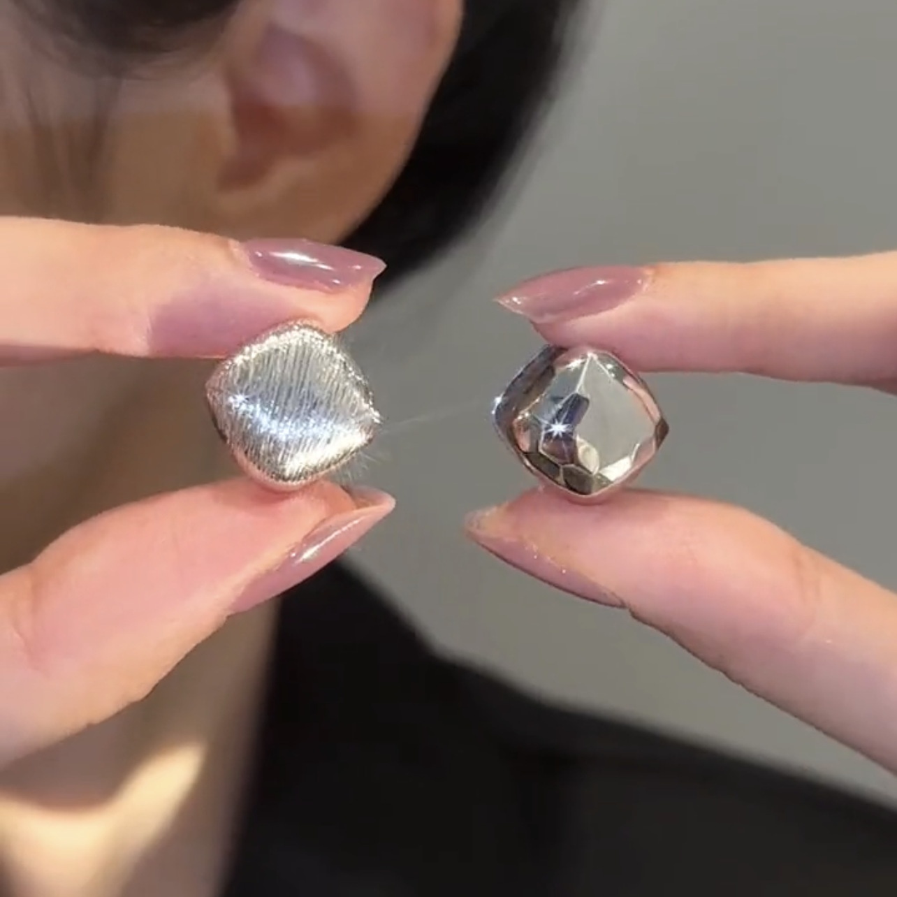 Simple Double-sided Square Earrings,High-grade Slim Geometric Earrings For Women,Cold Style,Square Niche Earrings