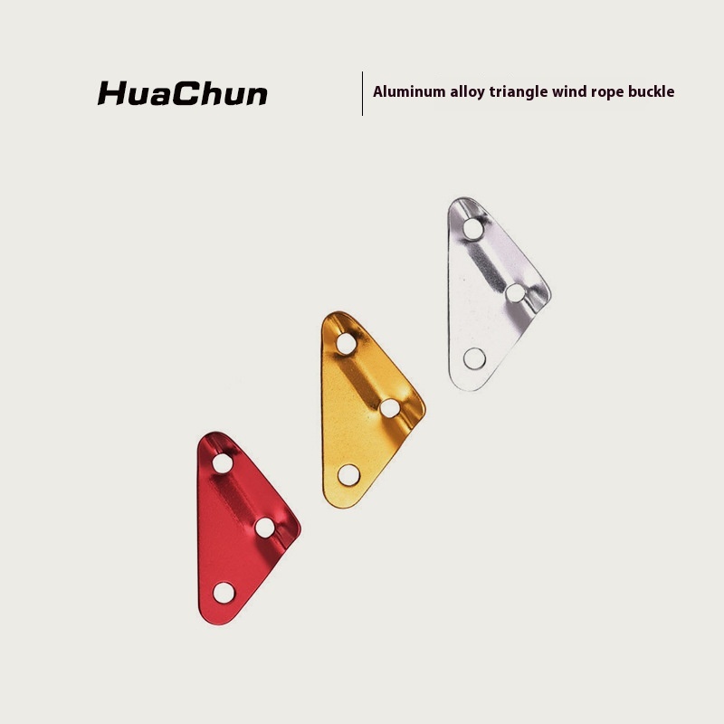 Outdoor Aluminum Alloy Triangle Buckle Awning Windproof Rope Buckle Tent Adjustment Elastic Pull Rope Accessories Aluminum Alloy Umbrella Rope Buckle