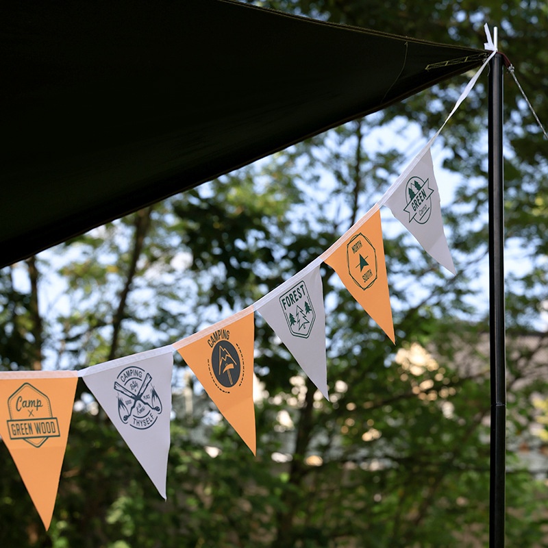 Outdoor Camping Tent Flag Camping Party Flag Christmas Decoration Flag Festival Team String Flag Camp Flag
