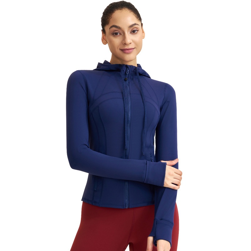 Yoga Clothing Women's Hooded Jacket Sports Coat Tight Long Sleeve Outdoor Casual Tops