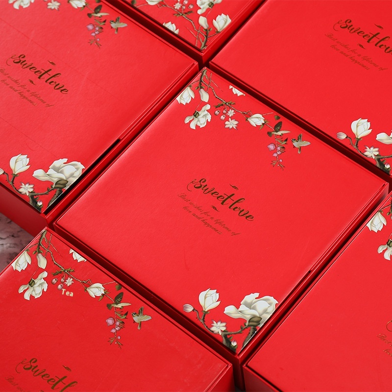 High-end Moon Cake Gift Box Wedding Wedding Return Gift Packaging Square Biscuit Baking Gift Box Custom