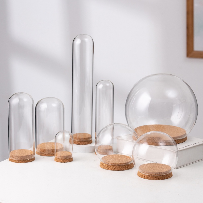 Direct Of Everlasting Flower Cork Glass Cover DIYHand-made Blind Box Clay Soft Pottery Micro Landscape Dust Cover