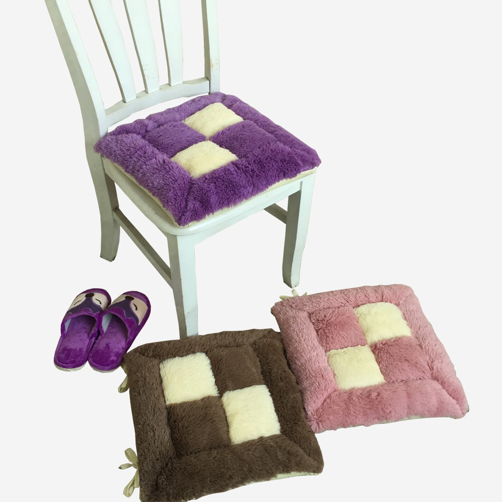Foreign Trade Winter Thickened Home Office Square Plush Chair Pads Double Color Floor Square Removable And Washable Cushions