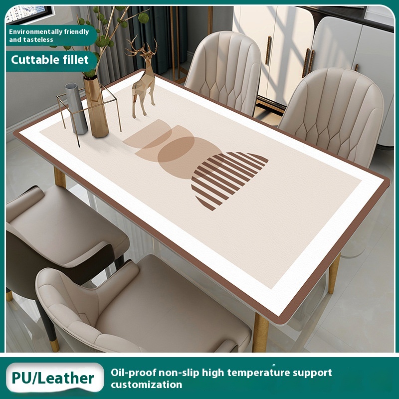 Leather Tablecloth Waterproof And Oil-proof Wash-free Anti-scalding Rectangular Table Mat Nordic Light Luxury PULeather Coffee Table Desktop Mat