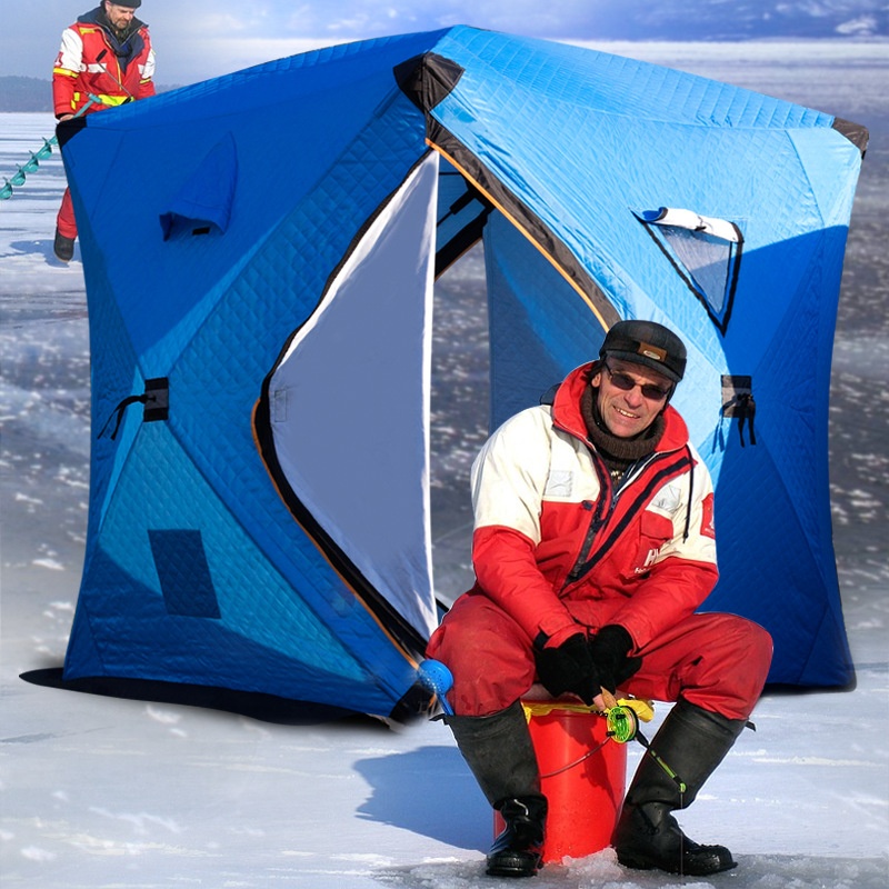 Ice Fishing Tent For Winter Fishing With Cotton And Thickened Windproof And Cold-proof Three-layer Warm Winter Fishing Equipment Portable Folding Tent