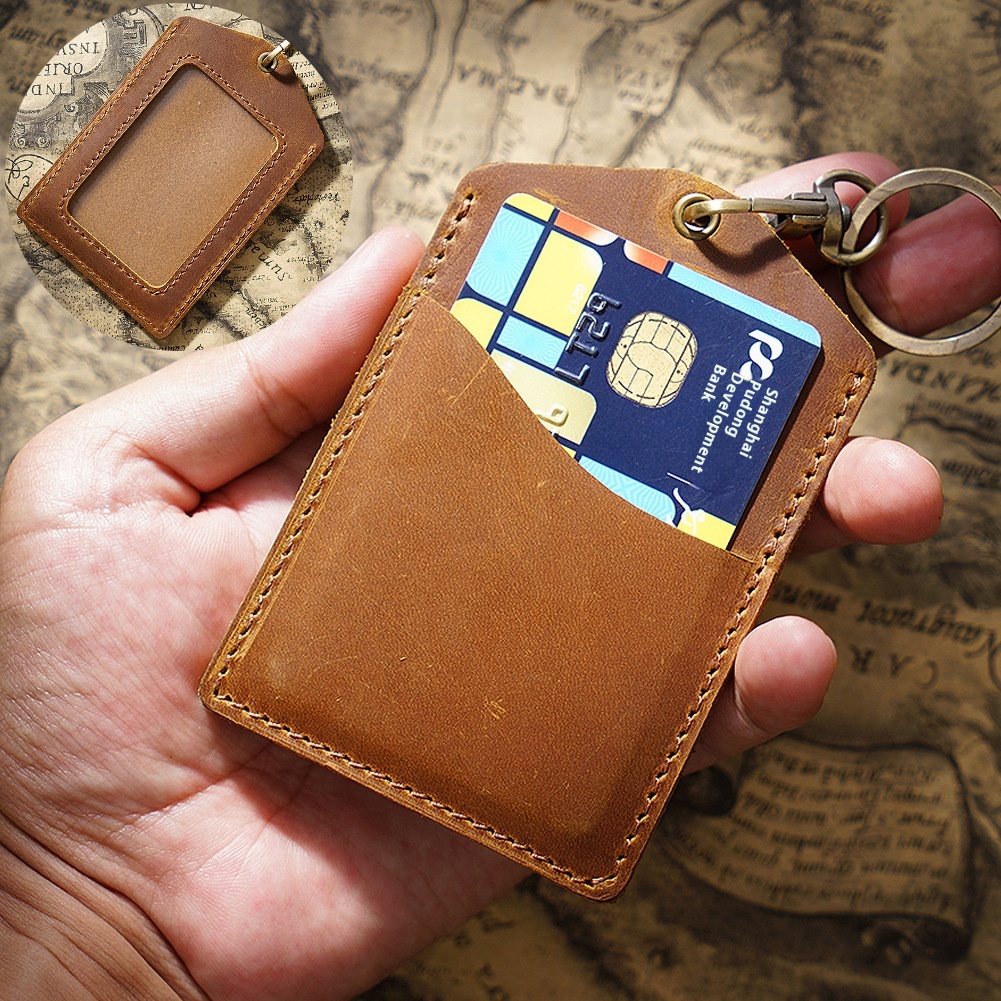 Leather IDHolder,Work IDHolder,Work Card Holder,Brand Name Badge,Bus Campus Access Control,Student Meal Card Protective Cover