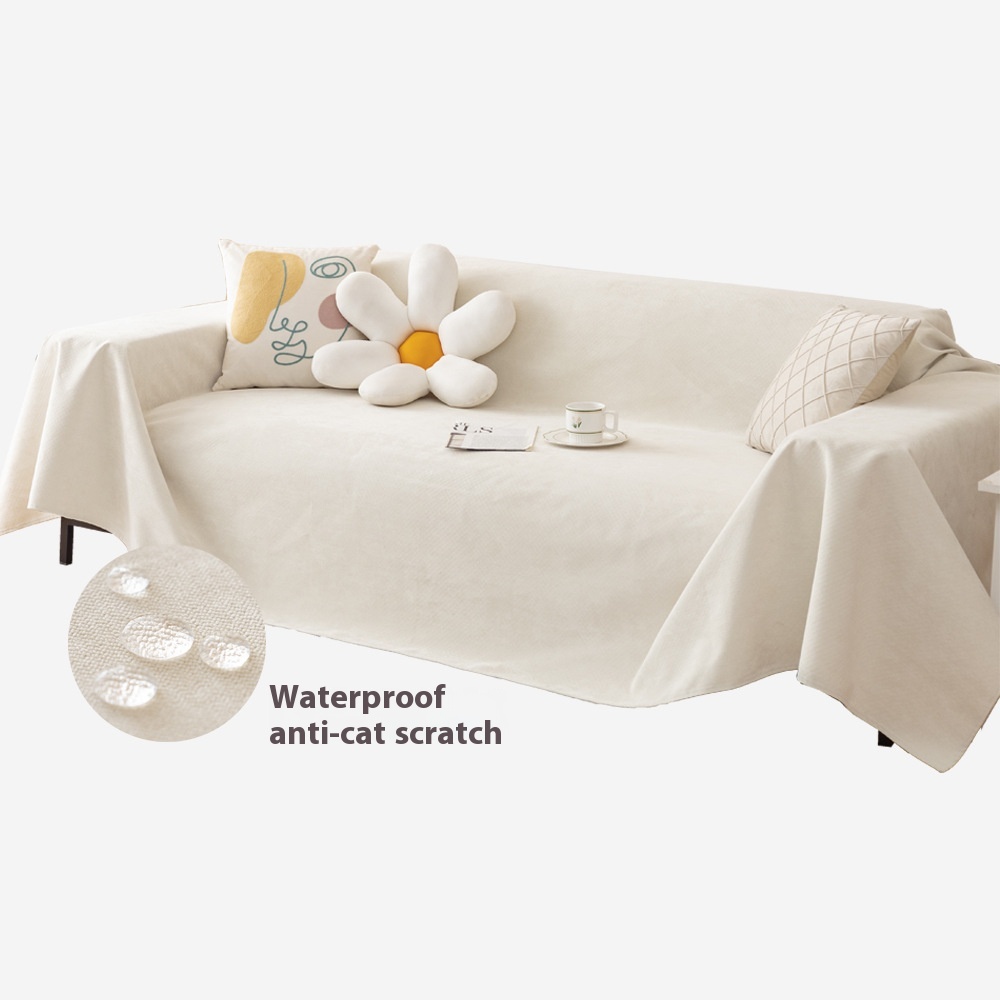 Nordic Cream White Waterproof Anti-cat Scratching Sofa Towel Four Seasons Universal Non-slip Sofa Full Cover Cloth