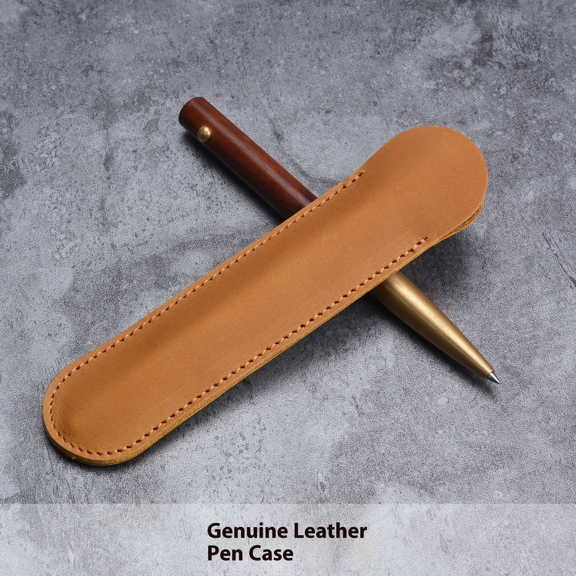 Original Pen Case Cowhide Pen Bag Personality Retro Handmade Leather Pen Case Creative Gift Pen Protective Cover