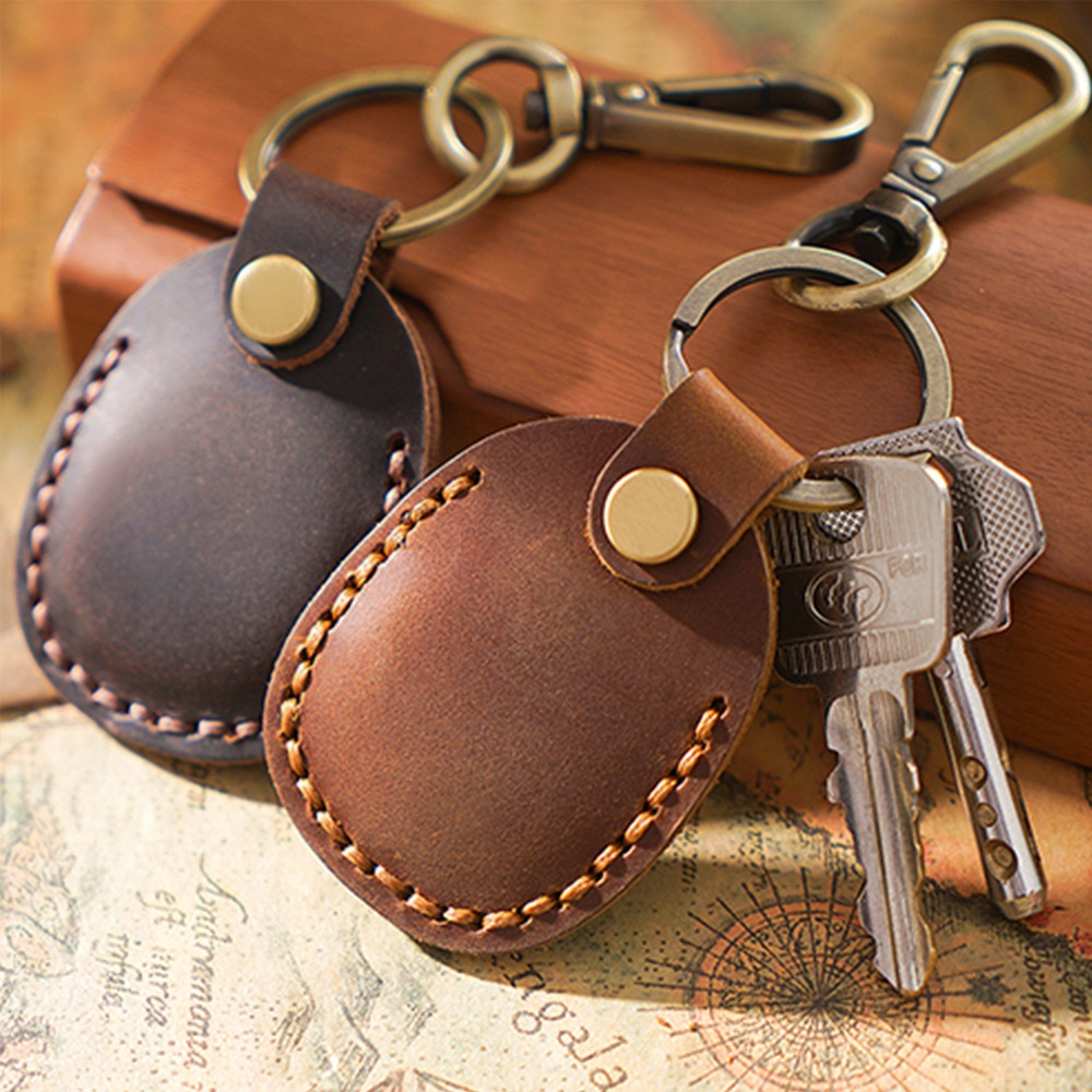 Handmade Cowhide Card Holder Genuine Leather Access Card Duplicater Keychain Community Universal Reader Universal Protective Cover