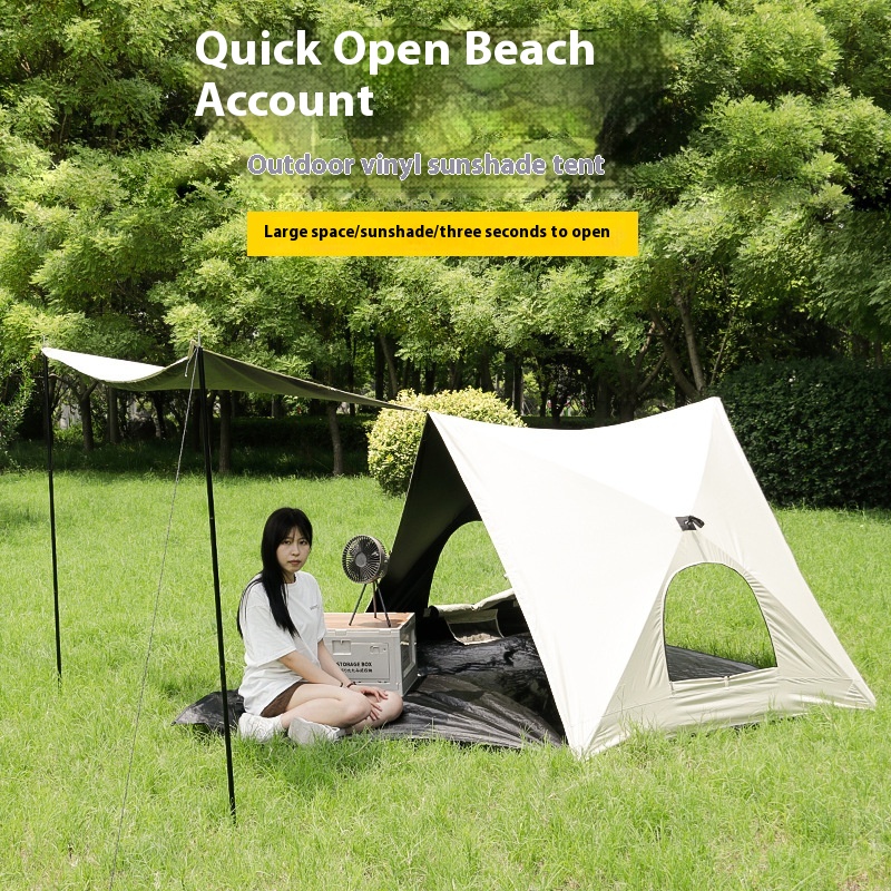 Outdoor Camping Tent Fully Automatic Quick Opening Beach Tent Black Glue Sunshade Grass Camping Tent Beach Tent
