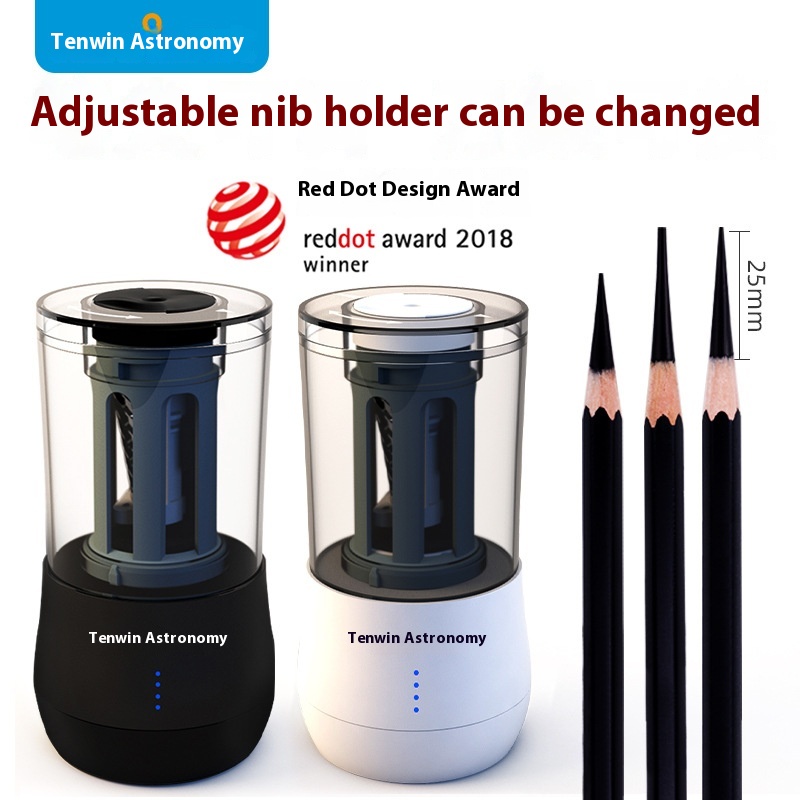 Astronomy Sketch Double Hole Electric Pencil Sharpener Drawing Charcoal Pen Tip Length Three-speed Adjustable Semi-automatic Pencil Sharpener