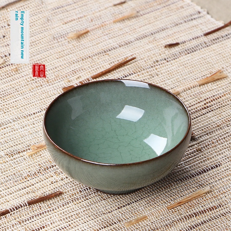 Kongshan Xinyu Longquan Celadon Iron Body Handmade Tea Cup Arts And Crafts Master Handmade Kung Fu Tea Set Tea Cup