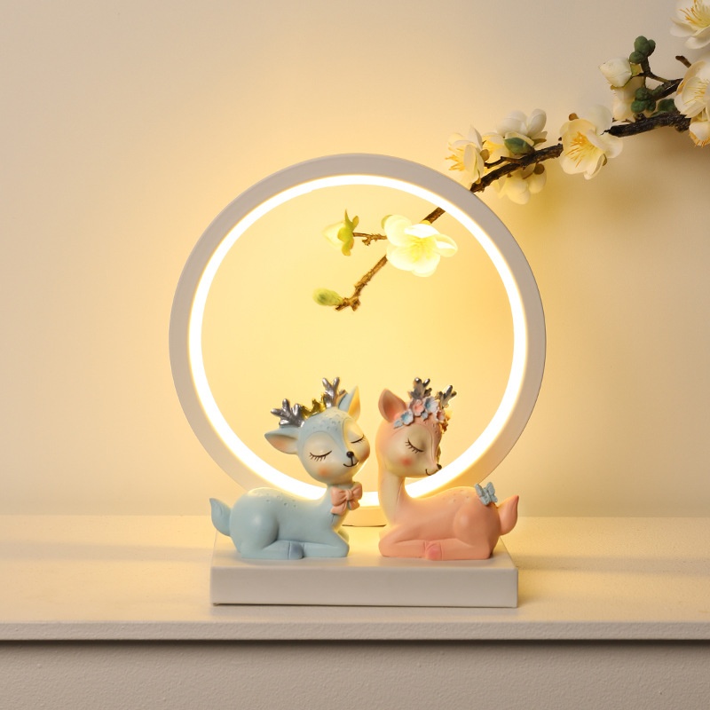 Modern Simple Home Bedroom LEDLandscape Ring Night Light Display Cabinet Bookcase Ornaments Decorative Atmosphere Light
