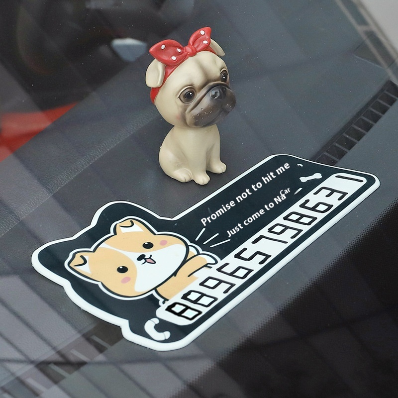 If The Japanese Zakka Creative Car Temporary Parking Sign PVCSoft Glue Cartoon Non-slip Car Moving Phone Sign